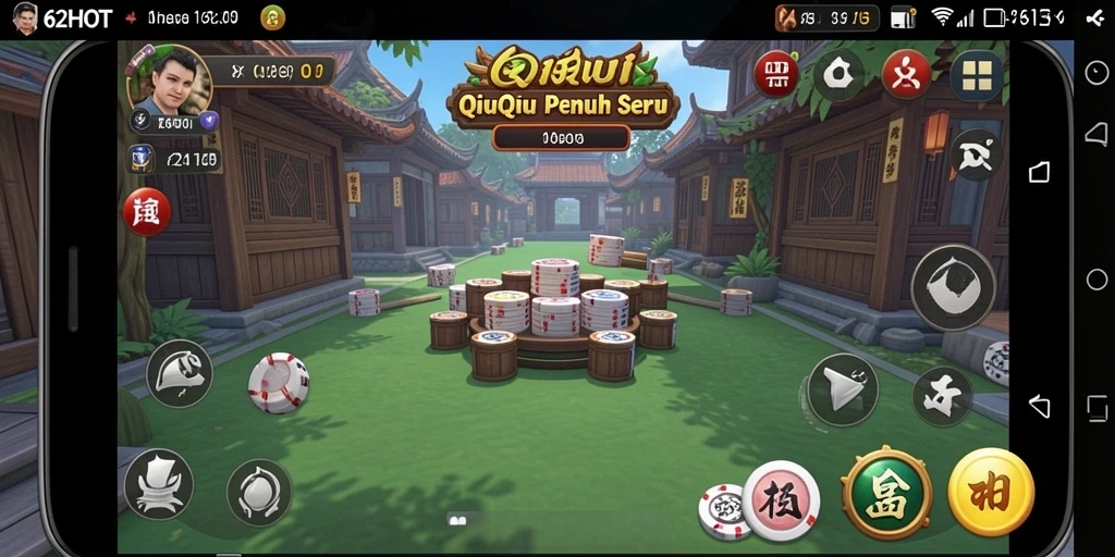 Tampilan screenshot permainan QiuQiu yang mendebarkan.