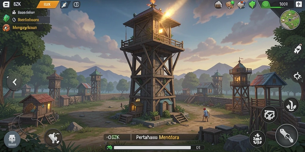 Tangkapan layar gameplay Tower Defense yang mendebarkan dari 8ZK.