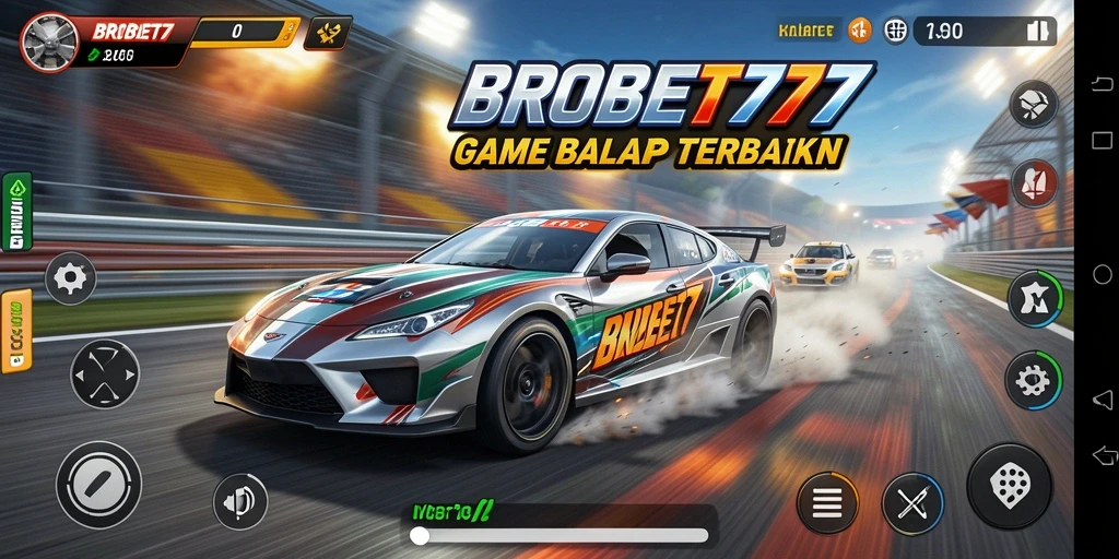 Tangkapan layar utama BROBET77 menampilkan aksi balap yang mendebarkan.