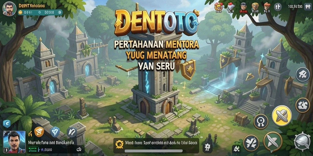 Tampilan gameplay DENTOTO yang seru dan menantang dalam genre Tower Defense.