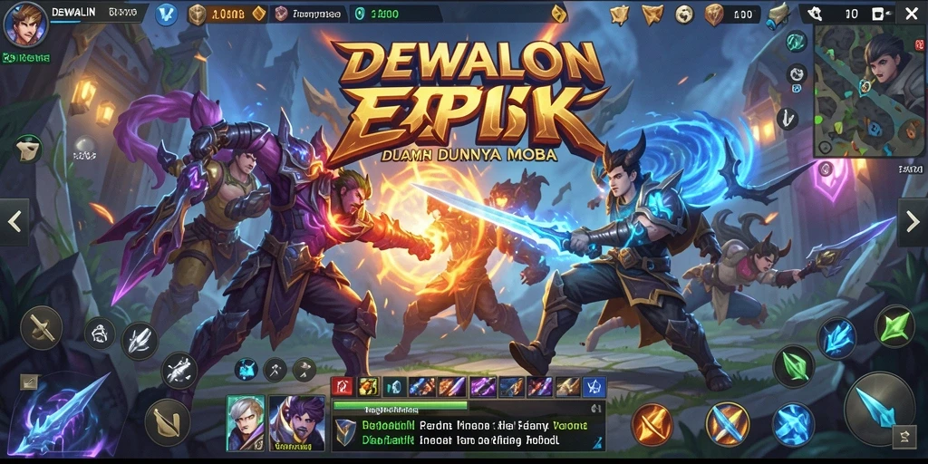 Tampilan permainan seru di DEWALIN dengan aksi MOBA yang intens.