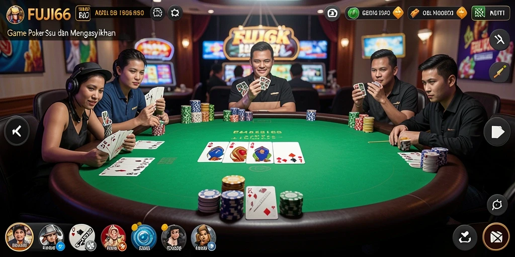 Tampilan seru dari permainan Poker FUJI66 yang menampilkan aksi seru.