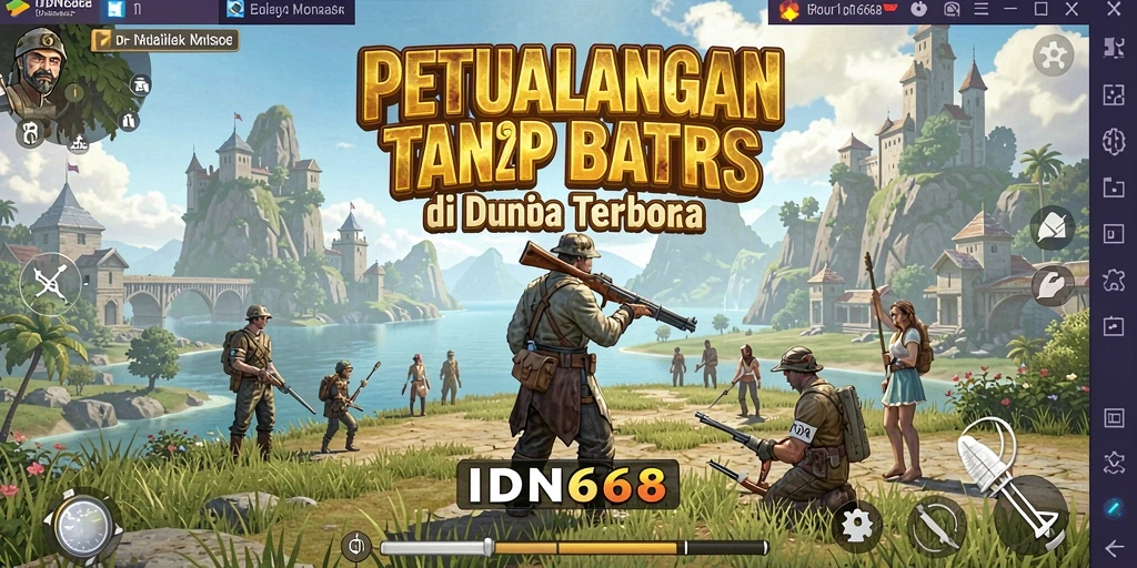 Tampilan gameplay IDN668 yang menampilkan dunia terbuka yang luas.