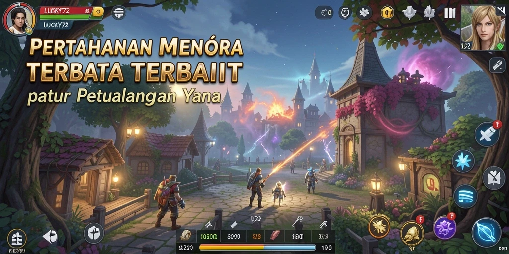 Tampilan gameplay menara pertahanan yang mendebarkan di LUCKY72.