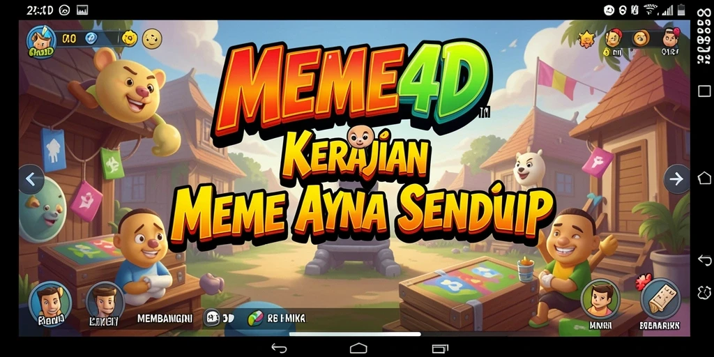 Tangkapan layar gameplay <strong>MEME4D</strong> menampilkan proses pembuatan meme yang seru.