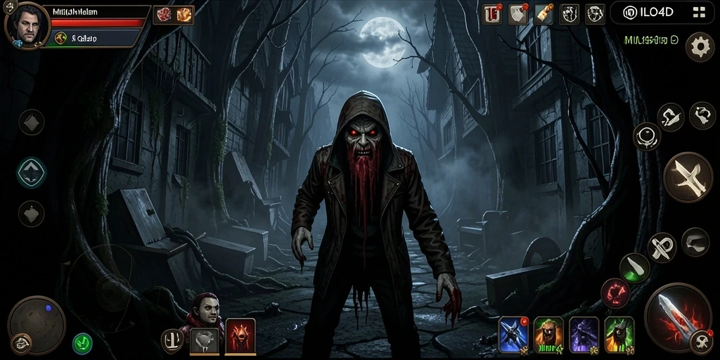 Screenshot utama MILO4D: suasana gelap dan menakutkan dengan gameplay intens.