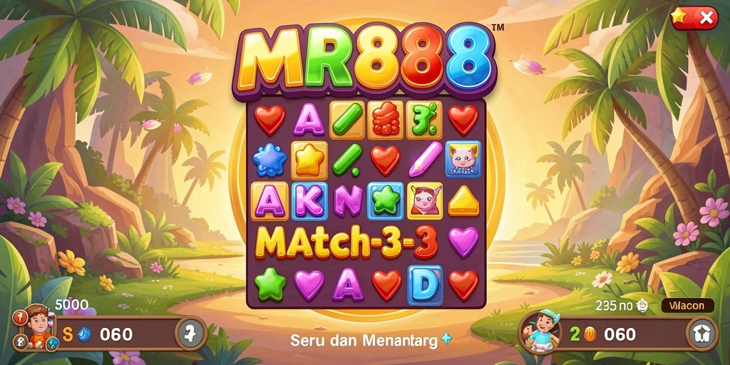Tampilan gameplay MR888 dengan blok warna-warni yang siap dihancurkan.