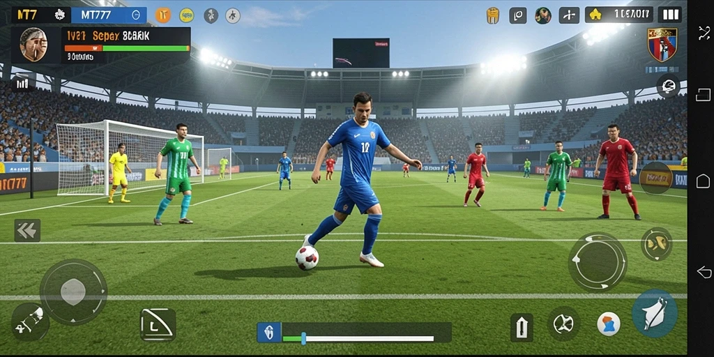 Tampilan gameplay MT777 yang mendalam dan realistis dalam sepak bola.
