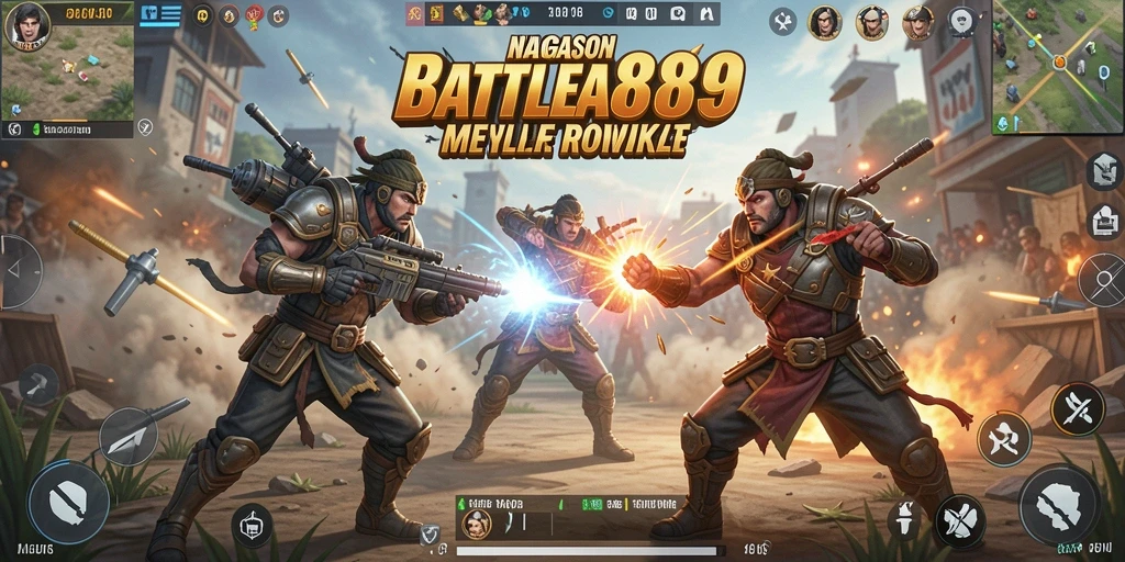 Tampilan gameplay seru dan mendebarkan di NAGA889 Battle Royale.