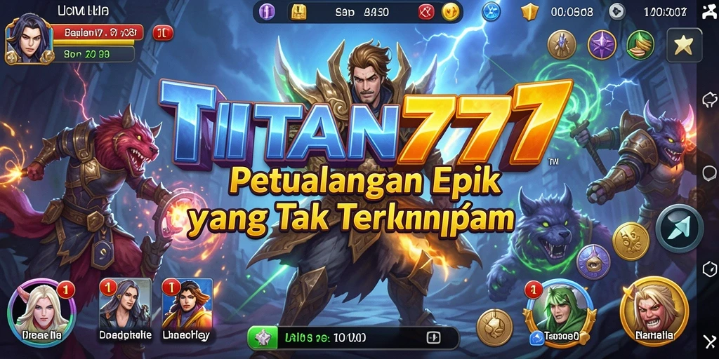 Tampilan gameplay epik dari TITAN777 dengan berbagai petualangan.